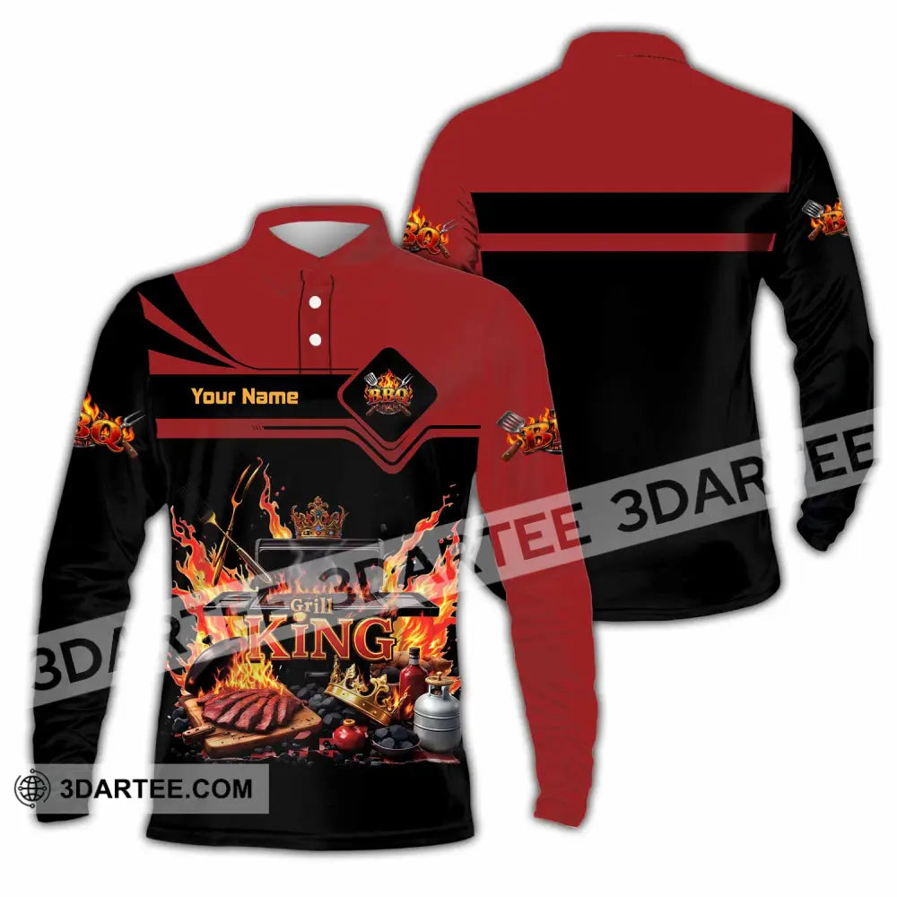 Unisex Shirt - Custom Grill King Shirt - Long Sleeve Polo / S - T-shirt