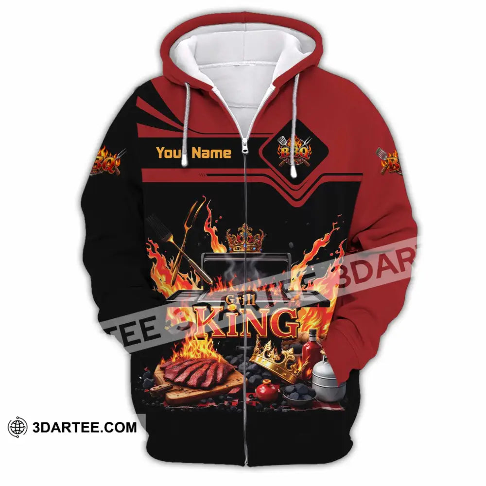Unisex Shirt - Custom Grill King Shirt - Zipper Hoodie / S - T-shirt