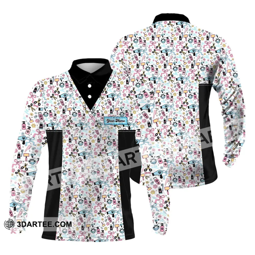 Unisex Shirt - Custom Groomer Shirt Long Sleeve Polo / S T-shirt