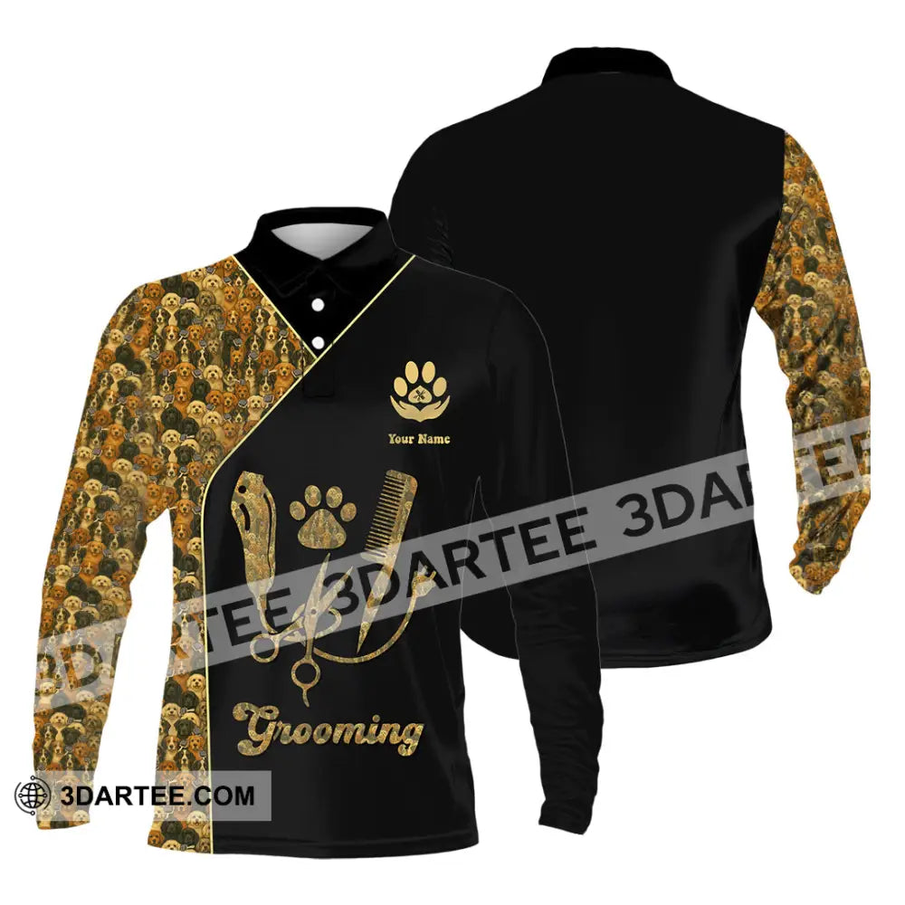 Unisex Shirt - Custom Groomer Shirt Long Sleeve Polo / S T-shirt