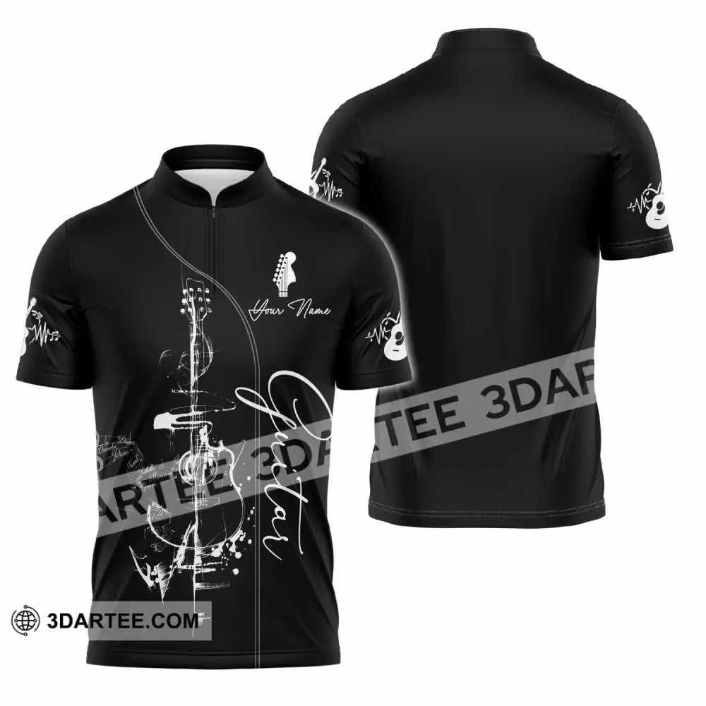 Unisex Shirt - Custom Guitar 3D Shirt - Zipper Polo Shirt / S - T-shirt