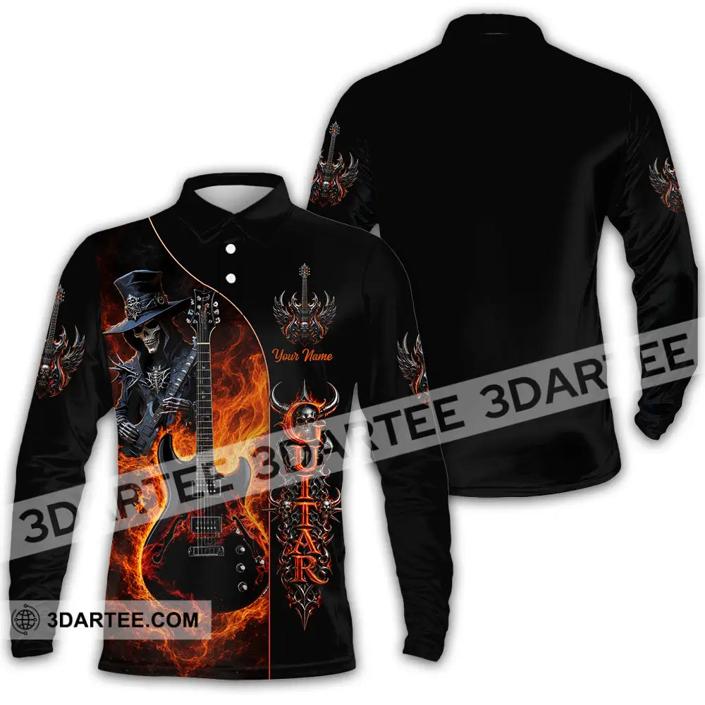 Unisex Shirt - Custom Guitar Shirt - Long Sleeve Polo / S - T-shirt
