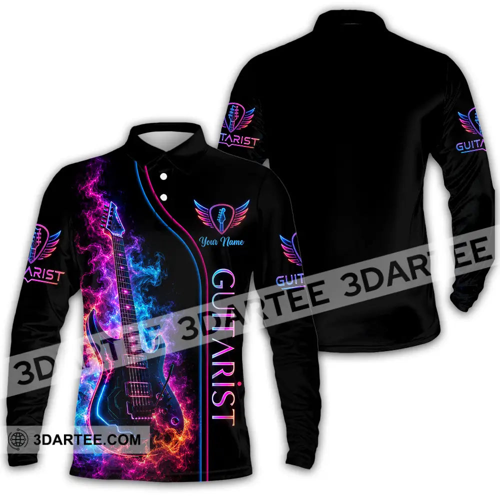 Unisex Shirt - Custom Guitar Shirt - Long Sleeve Polo / S - T-shirt