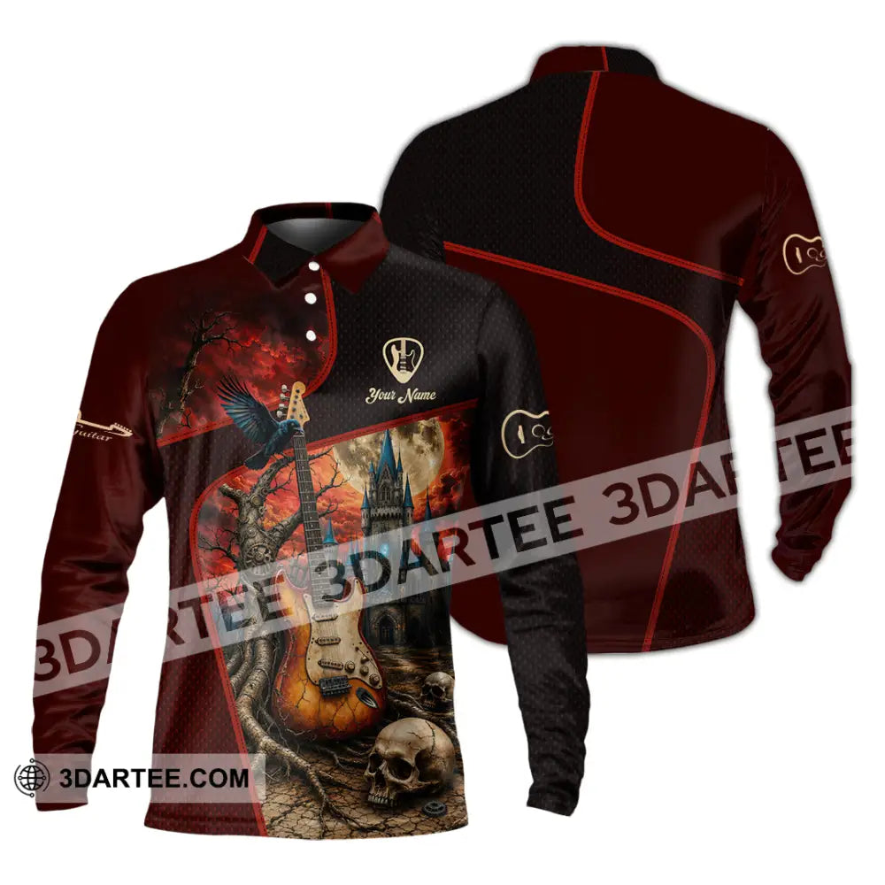 Unisex Shirt - Custom Guitar Shirt - Long Sleeve Polo / S - T-shirt