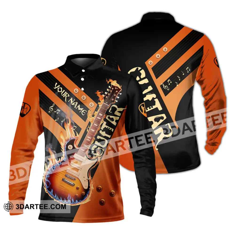 Unisex Shirt - Custom Guitar Shirt - Long Sleeve Polo / S - T-shirt