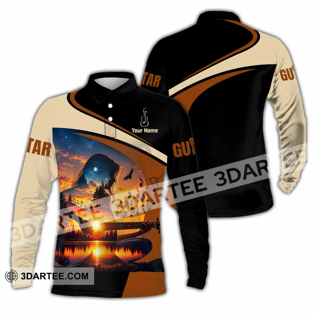 Unisex Shirt - Custom Guitar Shirt - Long Sleeve Polo / S - T-shirt