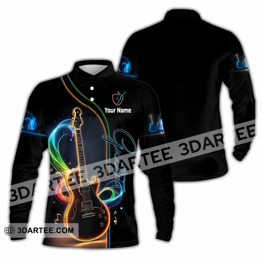 Unisex Shirt - Custom Guitar Shirt - Long Sleeve Polo / S - T-shirt
