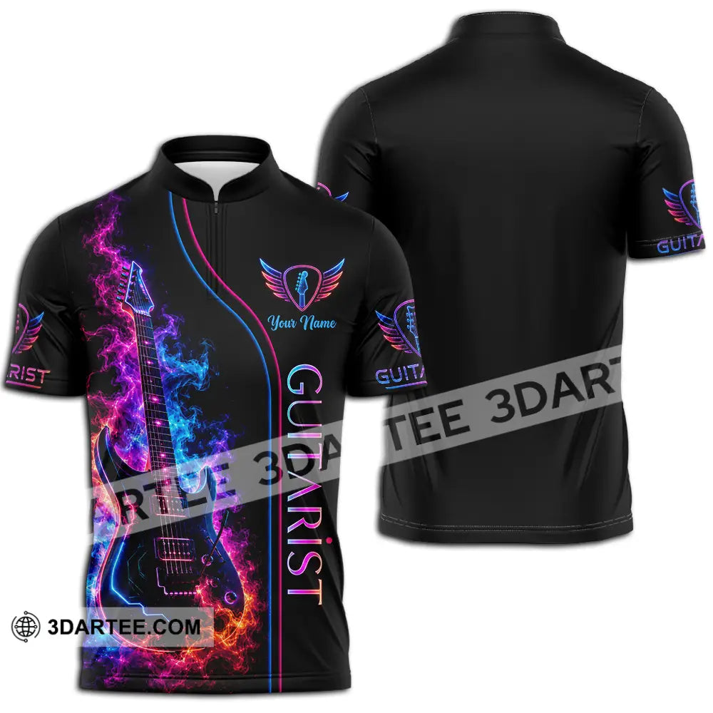 Unisex Shirt - Custom Guitar Shirt - Zipper Polo Shirt / S - T-shirt