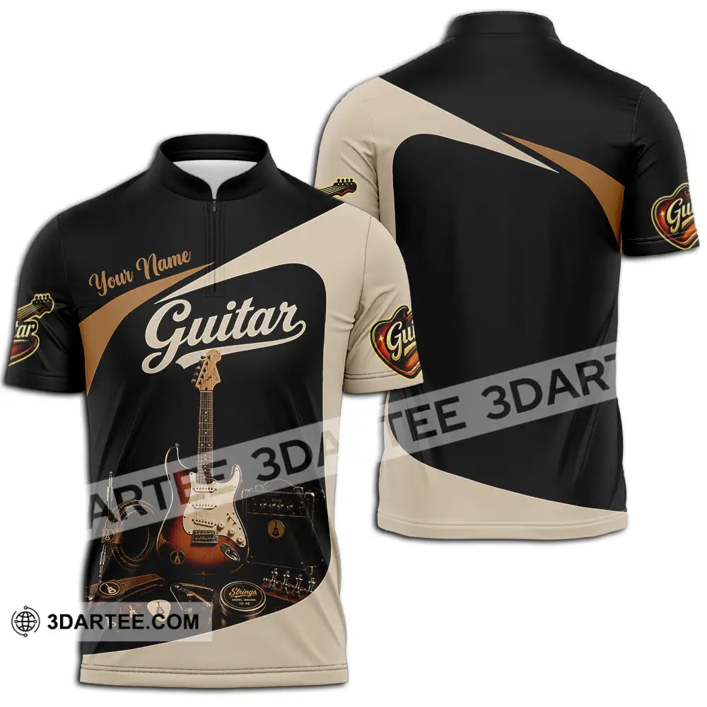 Unisex Shirt - Custom Guitar Shirt - Zipper Polo Shirt / S - T-shirt