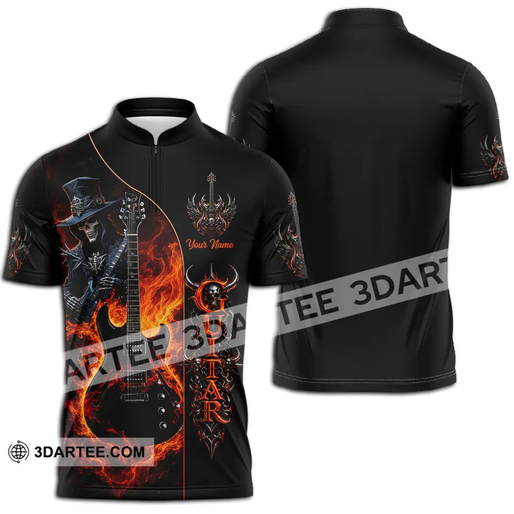 Unisex Shirt - Custom Guitar Shirt - Zipper Polo Shirt / S - T-shirt