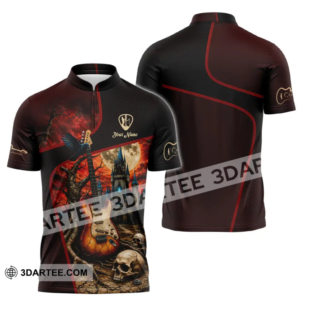 Unisex Shirt - Custom Guitar Shirt - Zipper Polo Shirt / S - T-shirt