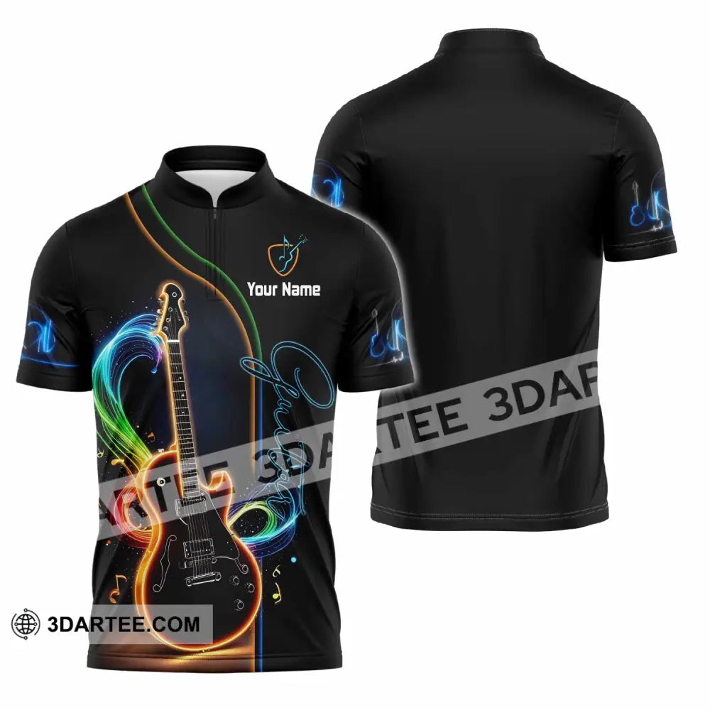 Unisex Shirt - Custom Guitar Shirt - Zipper Polo Shirt / S - T-shirt
