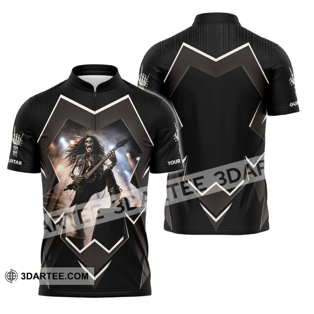 Unisex Shirt - Custom Guitar Shirt - Zipper Polo Shirt / S - T-shirt