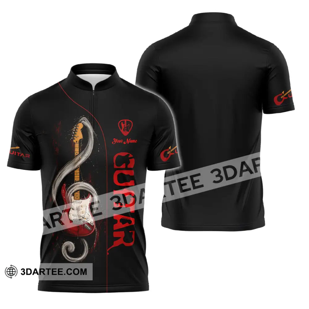 Unisex Shirt - Custom Guitar Shirt - Zipper Polo Shirt / S - T-shirt