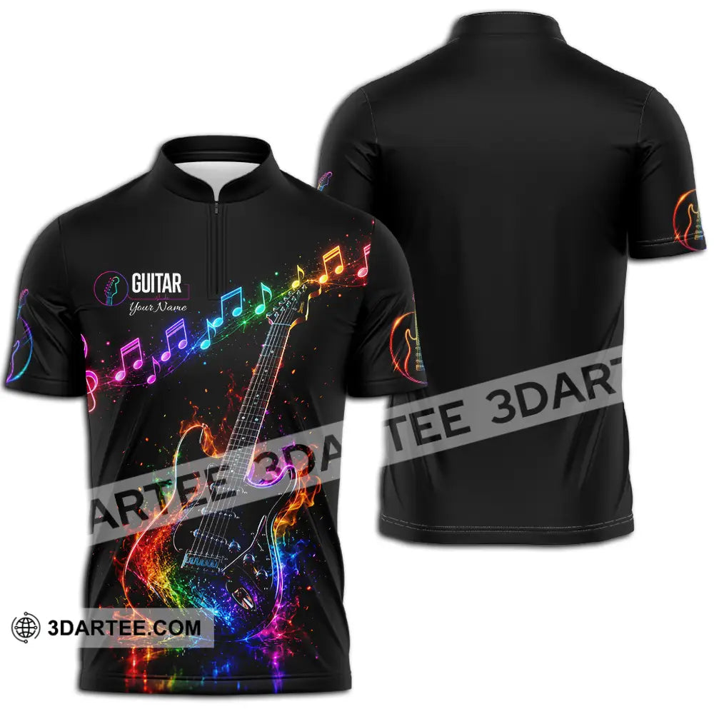 Unisex Shirt - Custom Guitar Shirt - Zipper Polo Shirt / S - T-shirt