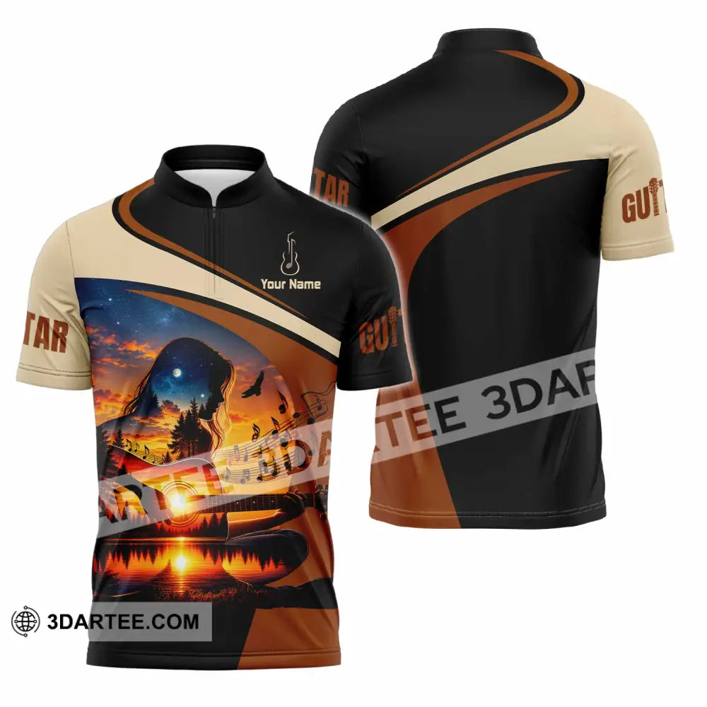 Unisex Shirt - Custom Guitar Shirt - Zipper Polo Shirt / S - T-shirt