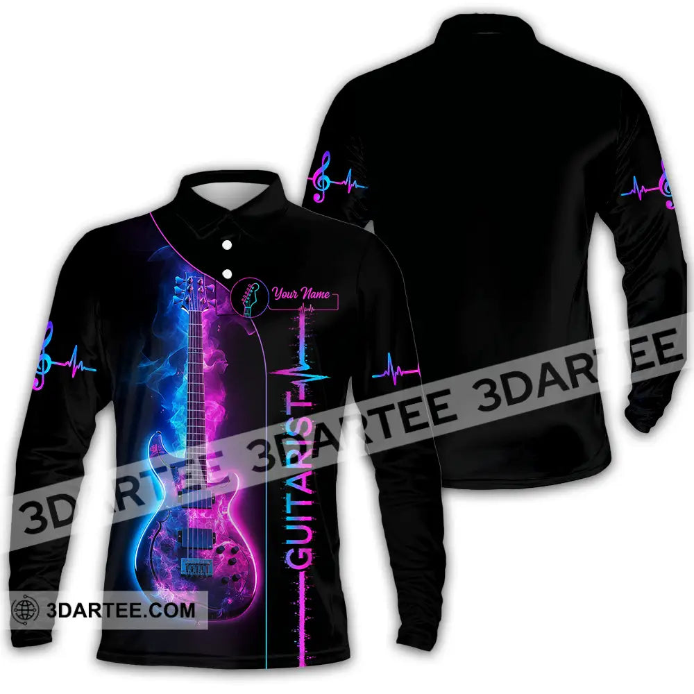 Unisex Shirt - Custom Guitarist Shirt - Long Sleeve Polo / S - T-shirt
