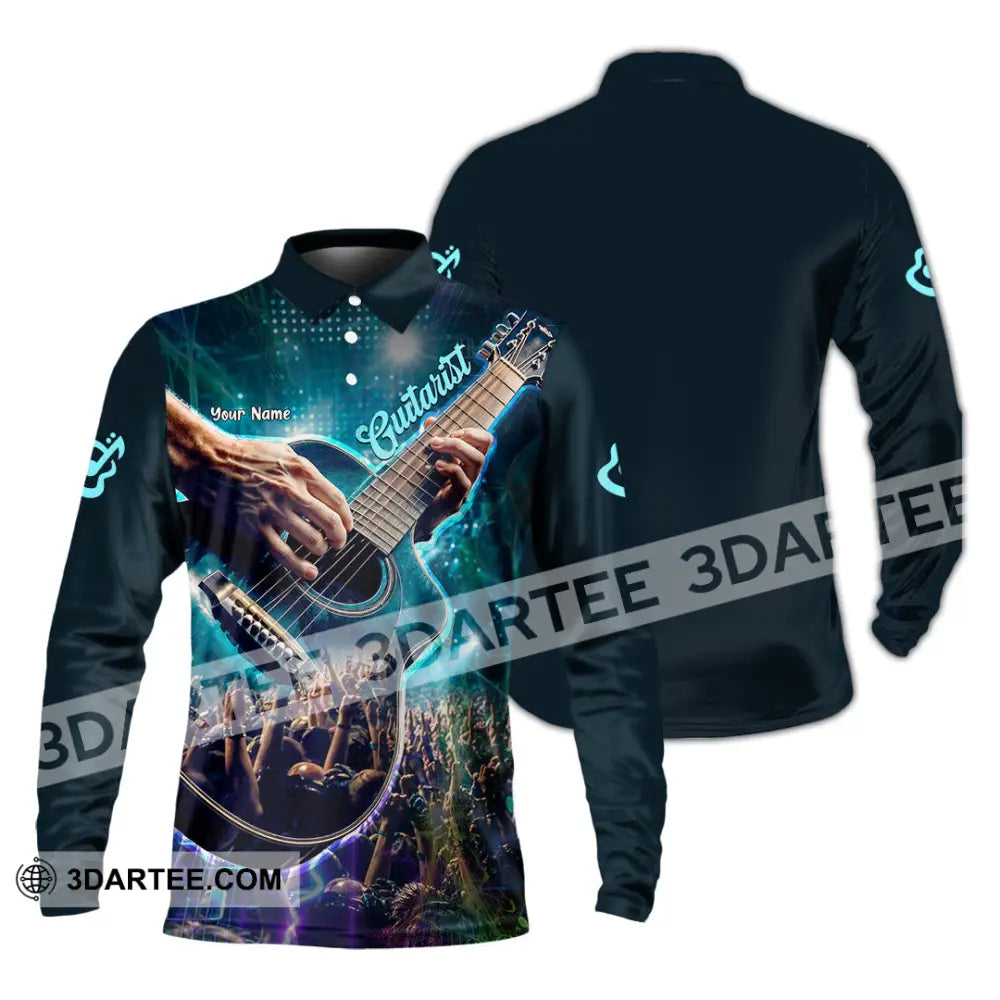 Unisex Shirt - Custom Guitarist Shirt - Long Sleeve Polo / S - T-shirt