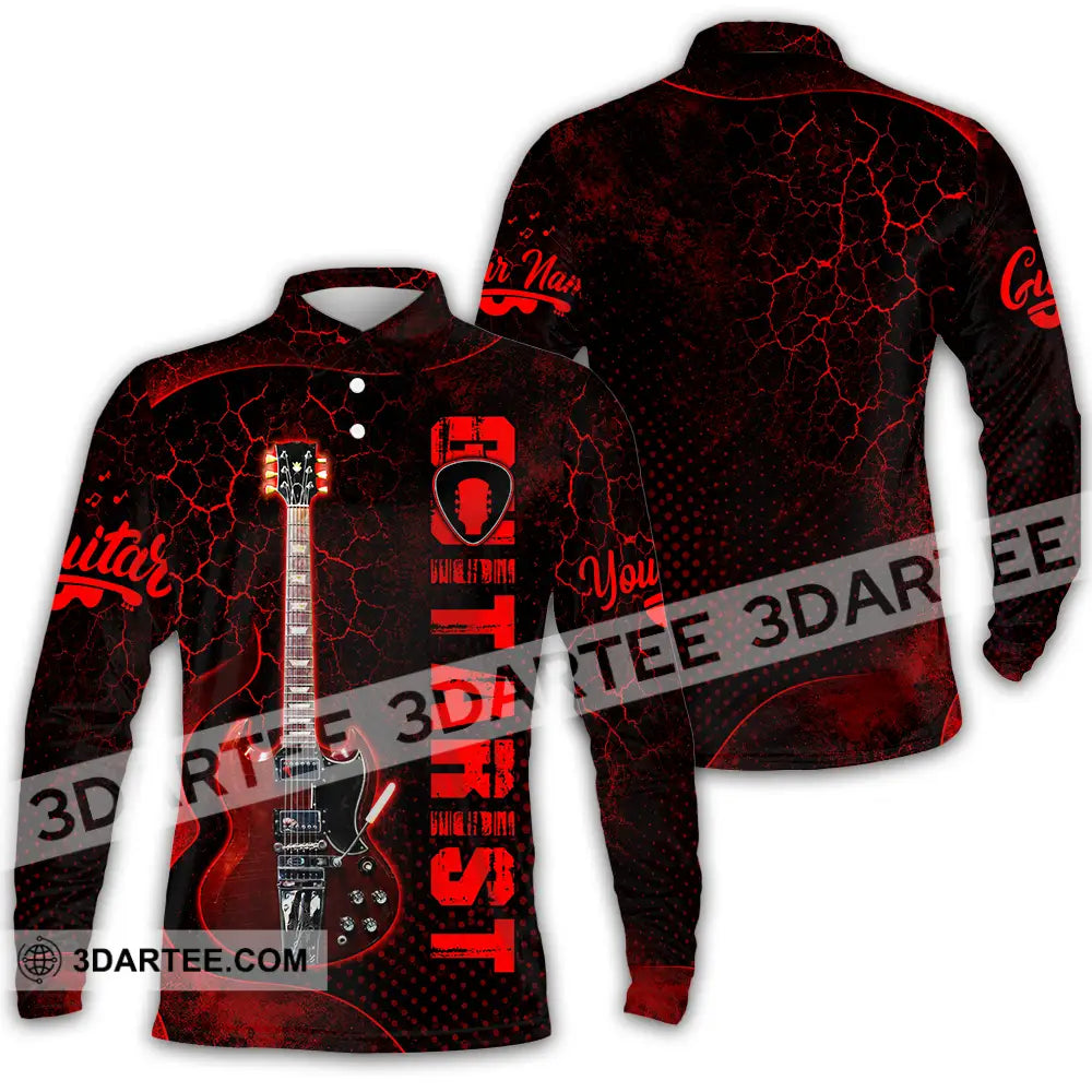 Unisex Shirt - Custom Guitarist Shirt - Long Sleeve Polo / S - T-shirt