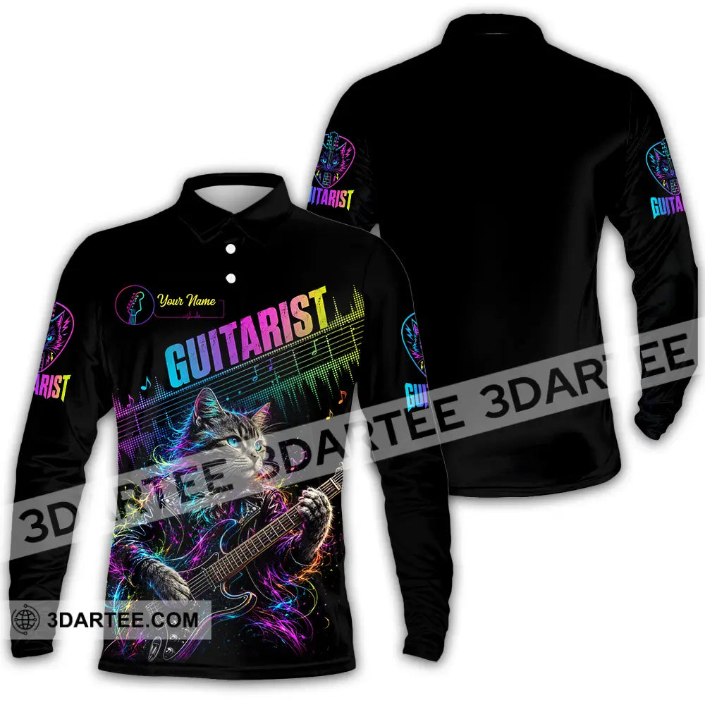 Unisex Shirt - Custom Guitarist Shirt - Long Sleeve Polo / S - T-shirt