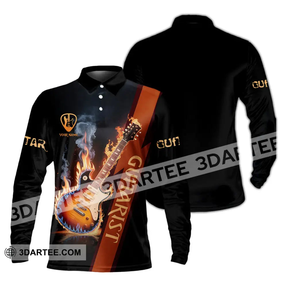 Unisex Shirt - Custom Guitarist Shirt - Long Sleeve Polo / S - T-shirt