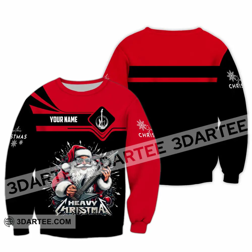 Unisex Shirt - Custom Guitarist Santa Shirt Long Sleeve / S T-shirt