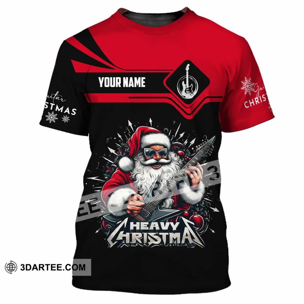 Unisex Shirt - Custom Guitarist Santa Shirt T-Shirt / S T-shirt