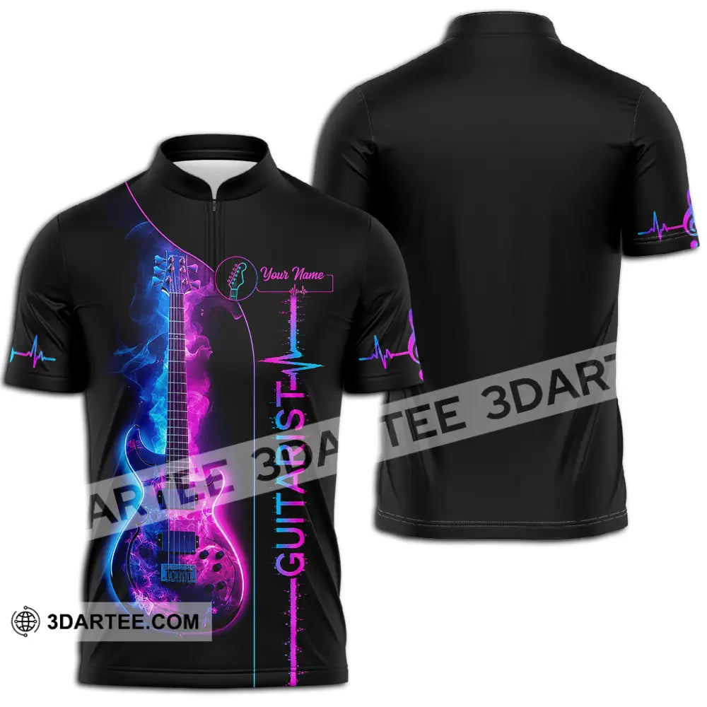 Unisex Shirt - Custom Guitarist Shirt - Zipper Polo Shirt / S - T-shirt