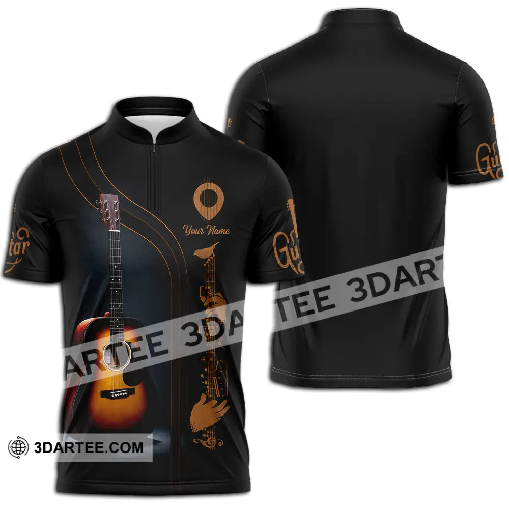 Unisex Shirt - Custom Guitarist Shirt - Zipper Polo Shirt / S - T-shirt