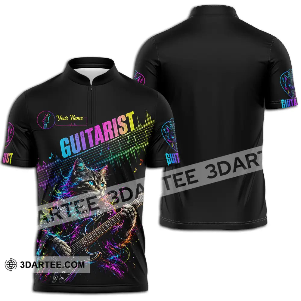 Unisex Shirt - Custom Guitarist Shirt - Zipper Polo Shirt / S - T-shirt