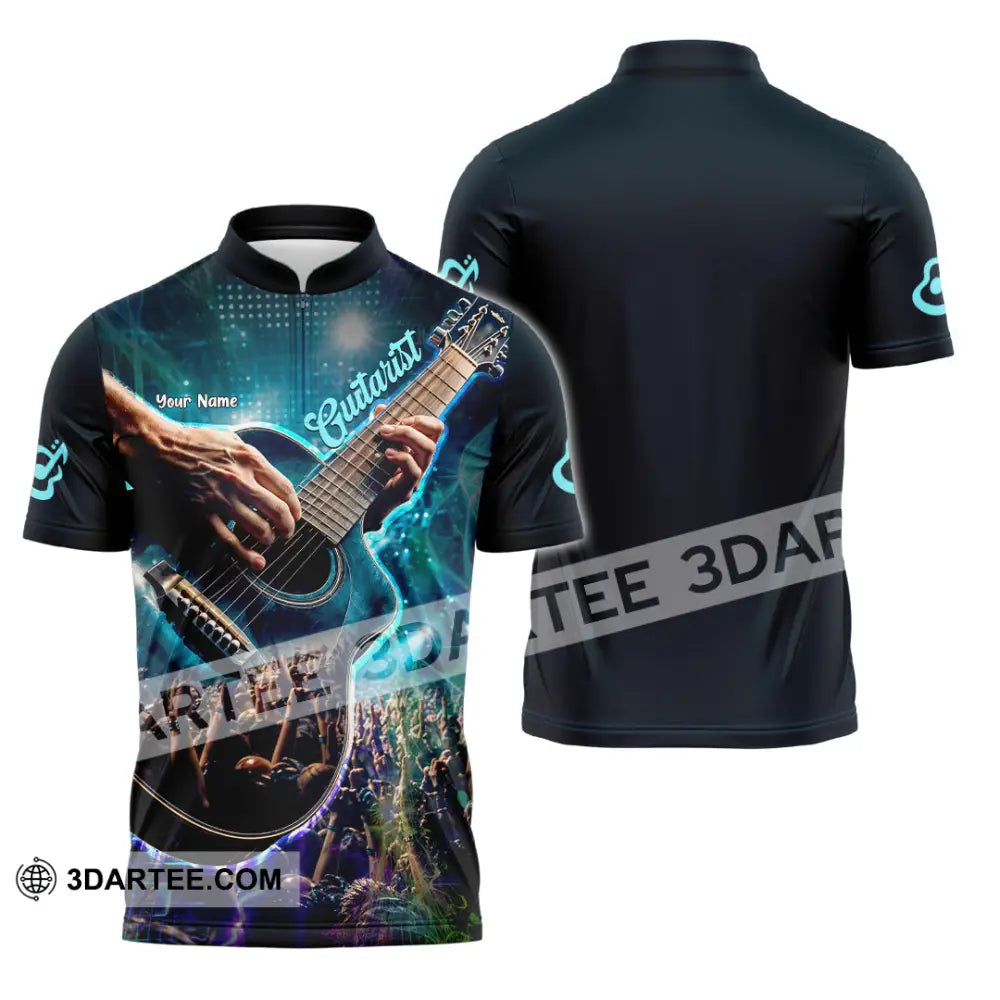 Unisex Shirt - Custom Guitarist Shirt - Zipper Polo Shirt / S - T-shirt