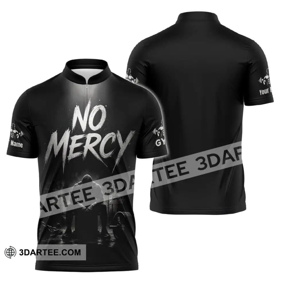 Unisex Shirt - Custom Gym No Mercy Shirt - Zipper Polo Shirt / S - T-shirt