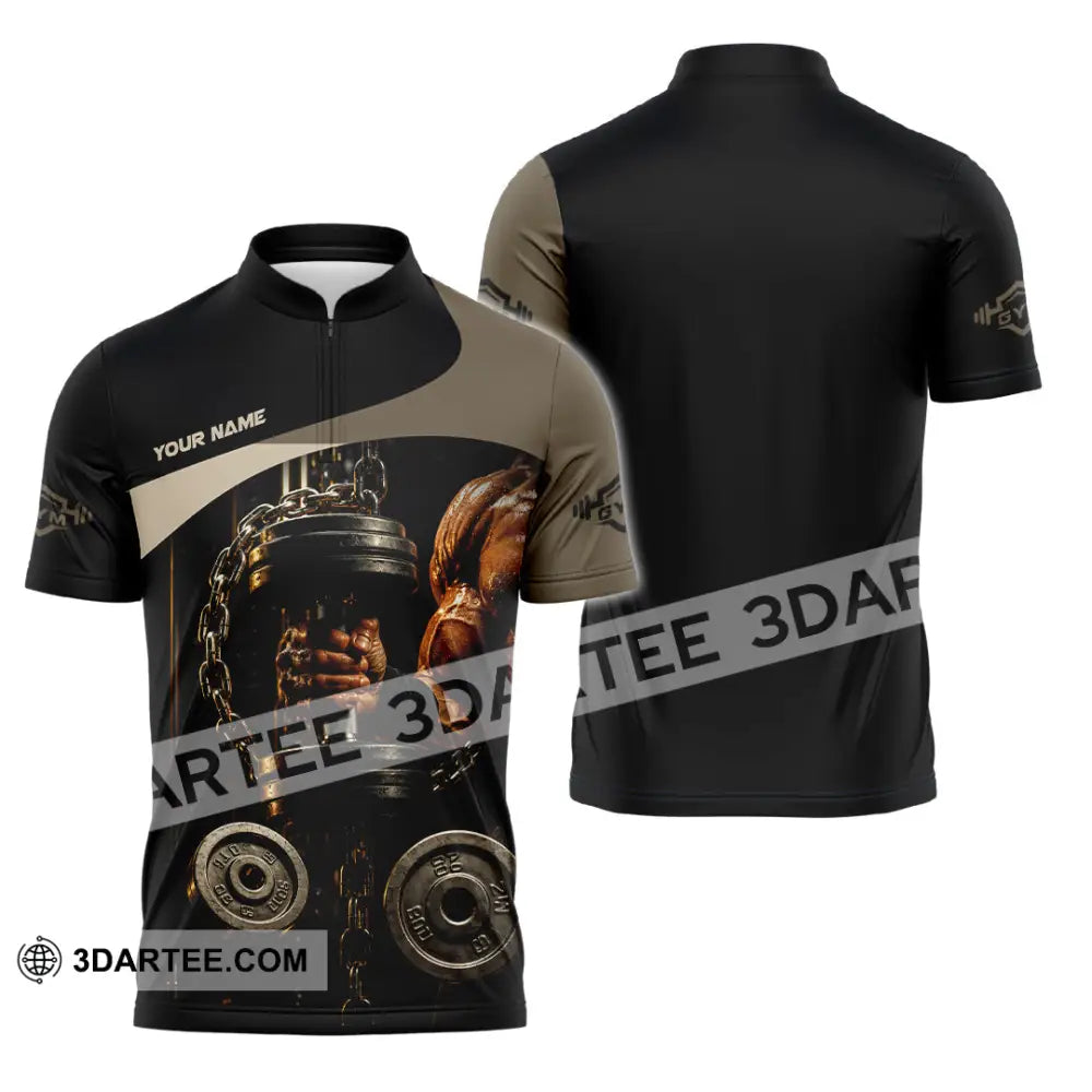 Unisex Shirt - Custom Gym Shirt - Zipper Polo Shirt / S - T-shirt
