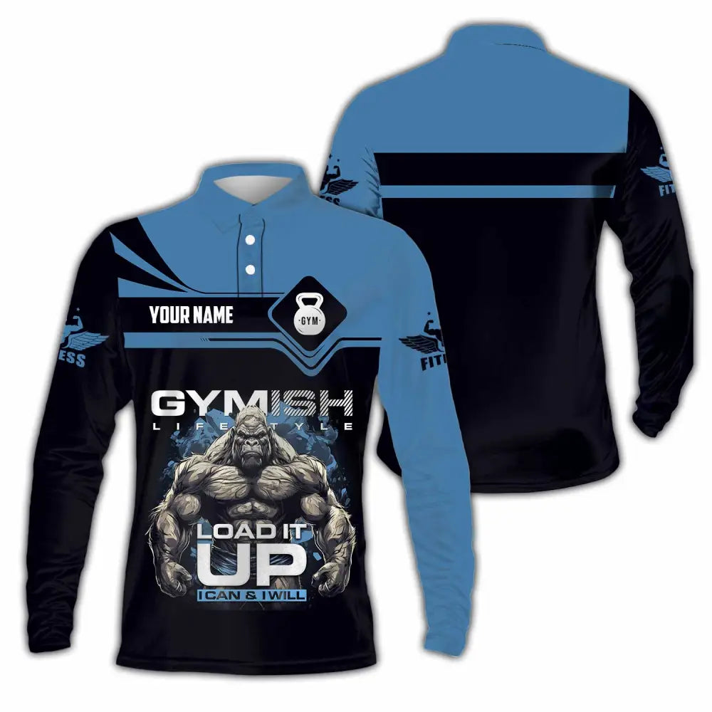 Unisex Shirt - Custom Gymish Life Style Load It Up Shirt Long Sleeve Polo / S T-shirt