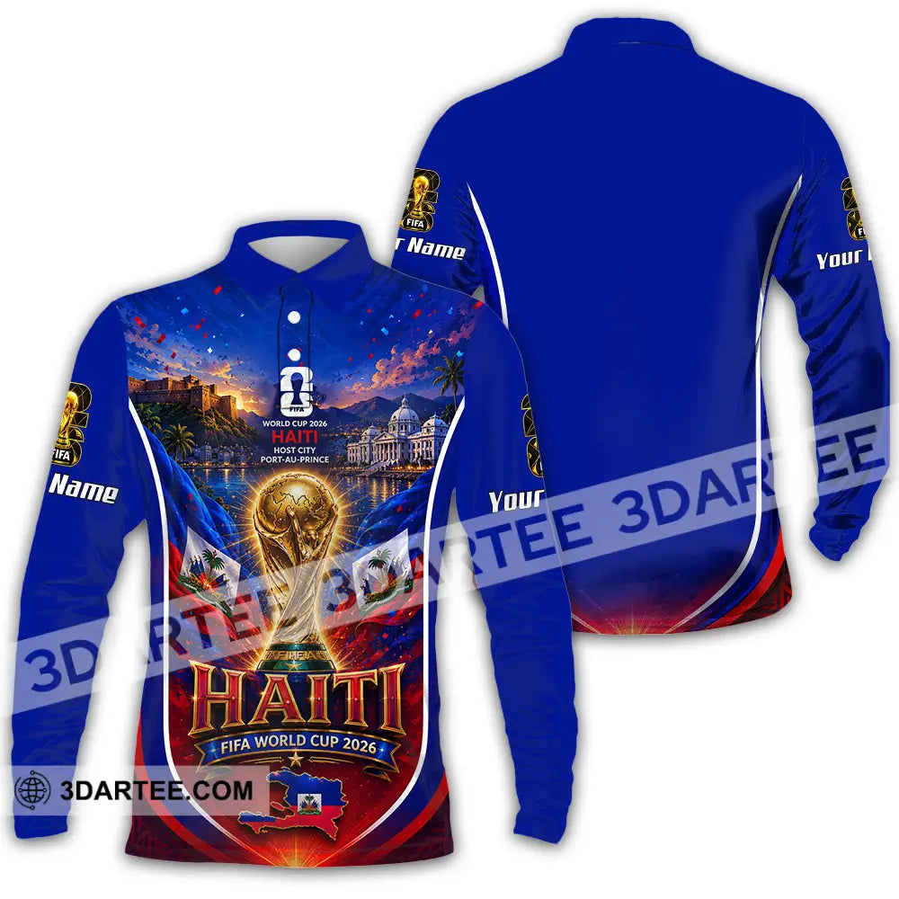 Unisex Shirt - Custom Haiti World Cup 2026 Shirt - Long Sleeve Polo / S - T-shirt