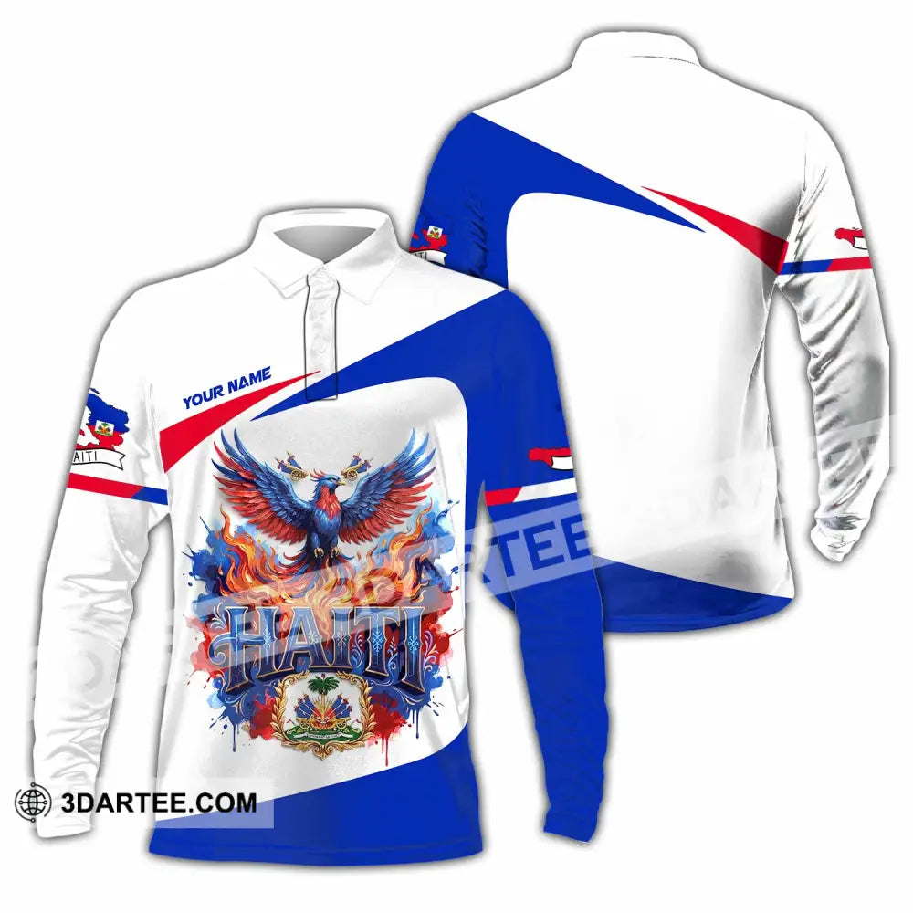 Unisex Shirt - Custom Haiti Shirt - Long Sleeve Polo / S - T-shirt