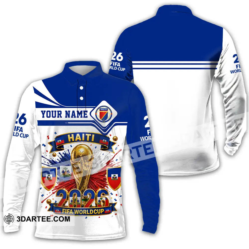 Unisex Shirt - Custom Haiti World Cup 2026 Shirt - Long Sleeve Polo / S - T-shirt