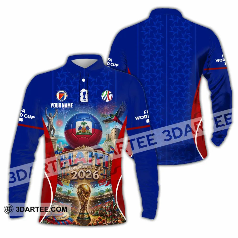 Unisex Shirt - Custom Haiti World Cup 2026 Shirt - Long Sleeve Polo / S - T-shirt