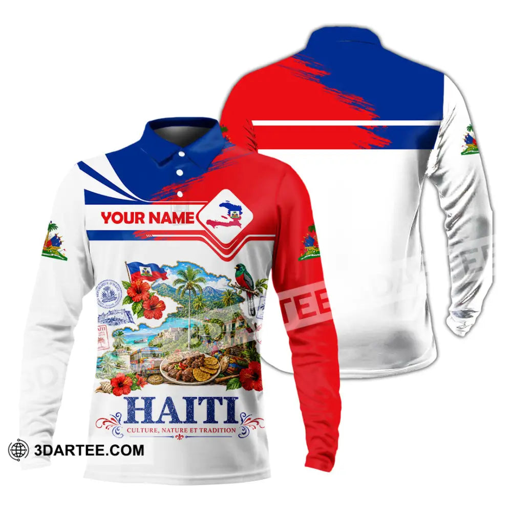 Unisex Shirt - Custom Haiti Shirt - Long Sleeve Polo / S - T-shirt