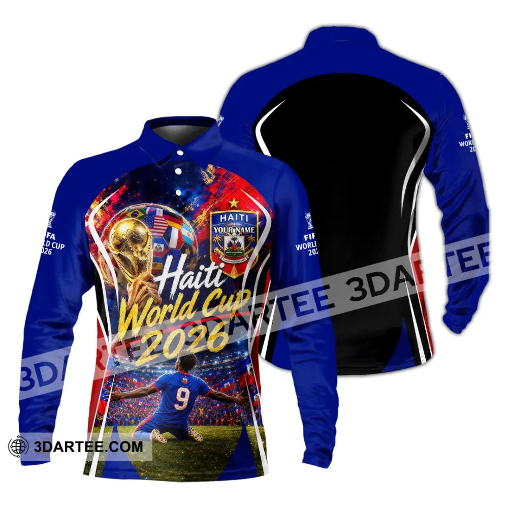 Unisex Shirt - Custom Haiti World Cup 2026 Shirt - Long Sleeve Polo / S - T-shirt