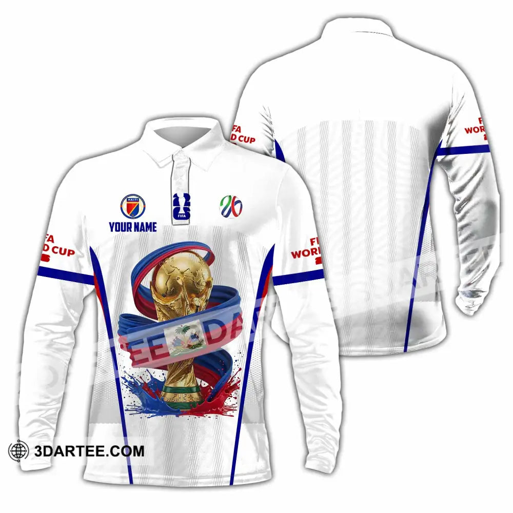 Unisex Shirt - Custom Haiti World Cup 2026 Shirt - Long Sleeve Polo / S - T-shirt