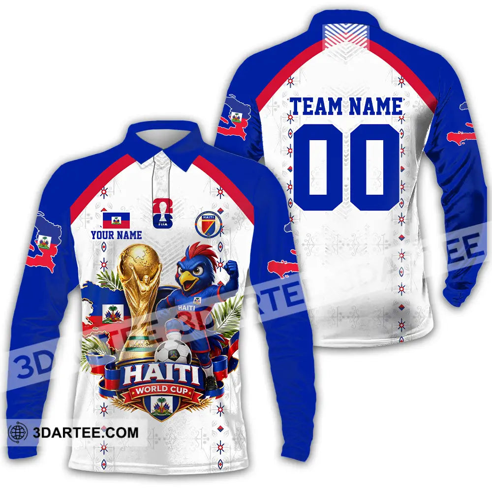 Unisex Shirt - Custom Haiti World Cup 2026 Shirt - Long Sleeve Polo / S - T-shirt