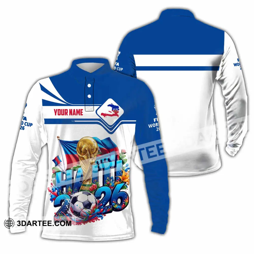 Unisex Shirt - Custom Haiti World Cup 2026 Shirt - Long Sleeve Polo / S - T-shirt