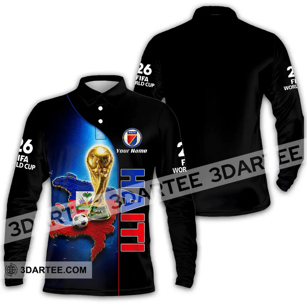 Unisex Shirt - Custom Haiti World Cup 2026 Shirt - Long Sleeve Polo / S - T-shirt