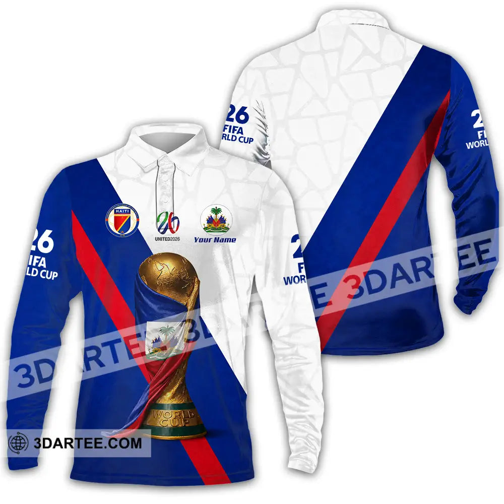 Unisex Shirt - Custom Haiti World Cup 2026 Shirt - Long Sleeve Polo / S - T-shirt
