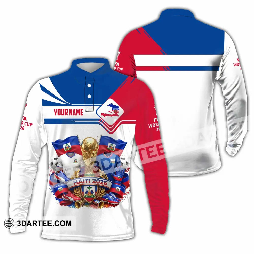 Unisex Shirt - Custom Haiti World Cup 2026 Shirt - Long Sleeve Polo / S - T-shirt