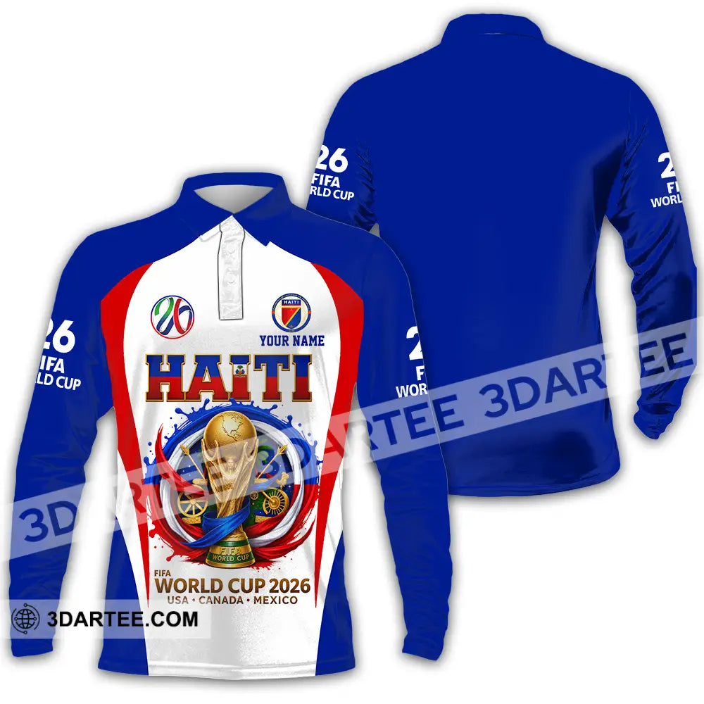 Unisex Shirt - Custom Haiti World Cup 2026 Shirt - Long Sleeve Polo / S - T-shirt