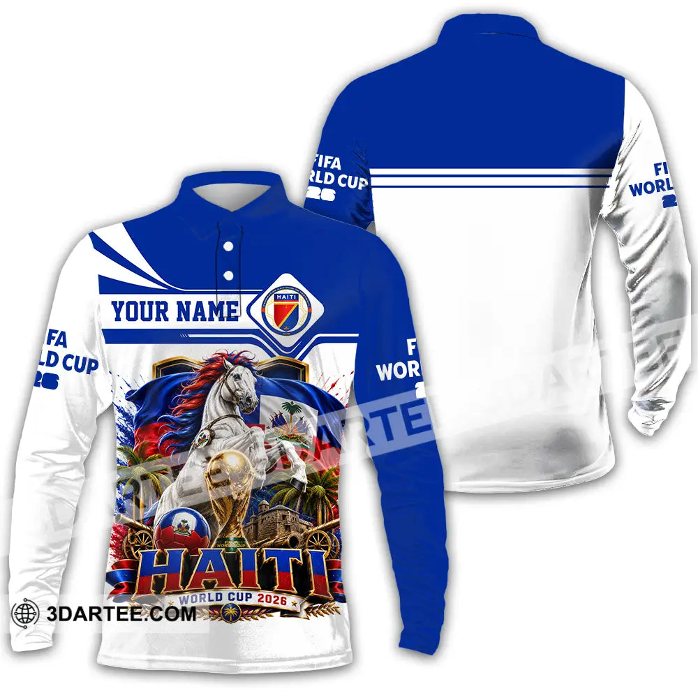 Unisex Shirt - Custom Haiti World Cup 2026 Shirt - Long Sleeve Polo / S - T-shirt