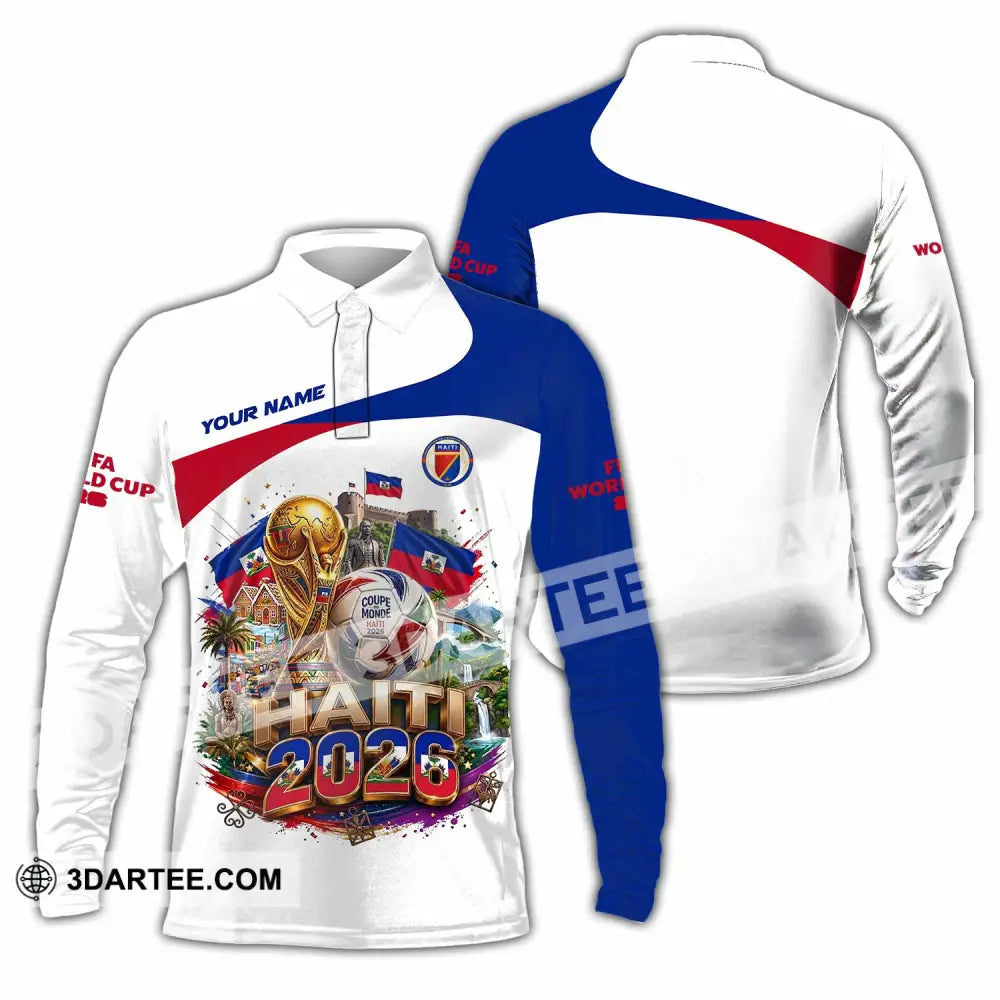 Unisex Shirt - Custom Haiti World Cup 2026 Shirt - Long Sleeve Polo / S - T-shirt