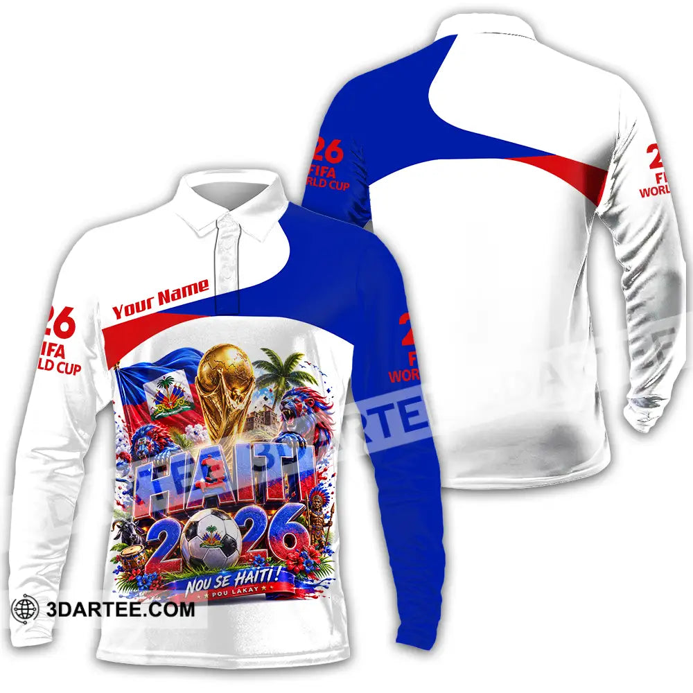 Unisex Shirt - Custom Haiti World Cup 2026 Shirt - Long Sleeve Polo / S - T-shirt